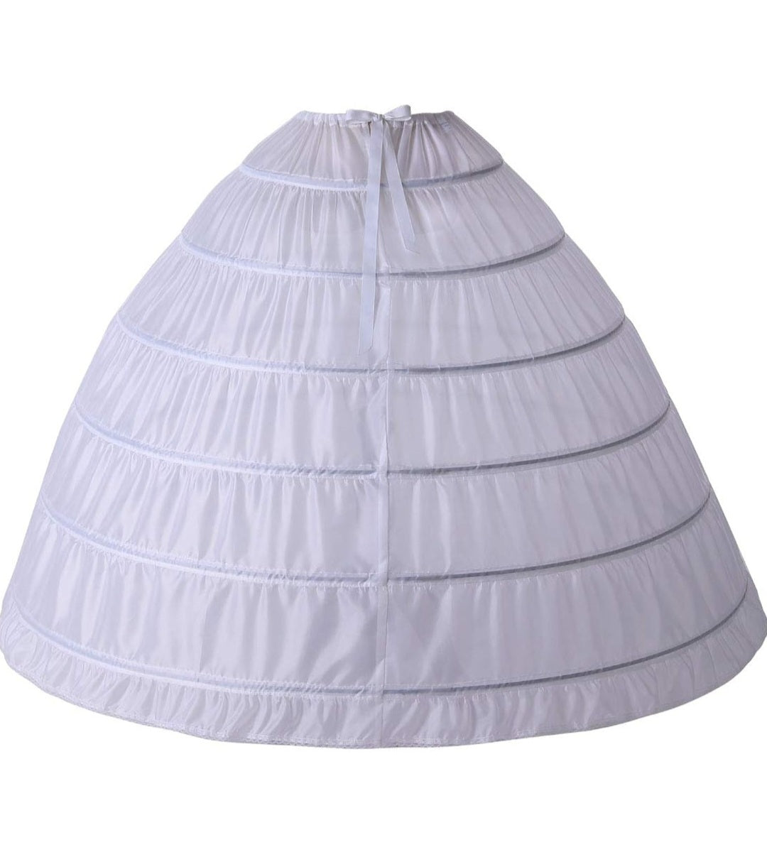 AnDream PT06-WH - Enagua de 6 aros para mujer, falda de crinolina para vestido de novia, color blanco, talla única, Blanco