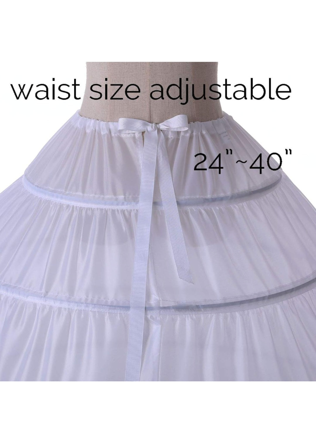 AnDream PT06-WH - Enagua de 6 aros para mujer, falda de crinolina para vestido de novia, color blanco, talla única, Blanco