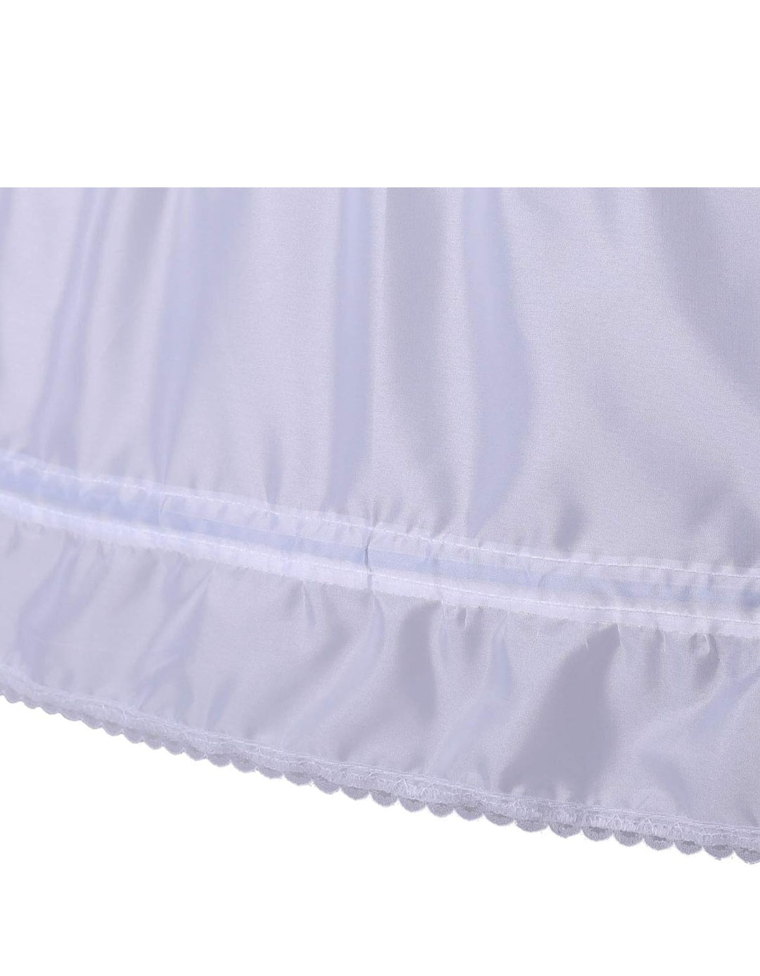 AnDream PT06-WH - Enagua de 6 aros para mujer, falda de crinolina para vestido de novia, color blanco, talla única, Blanco